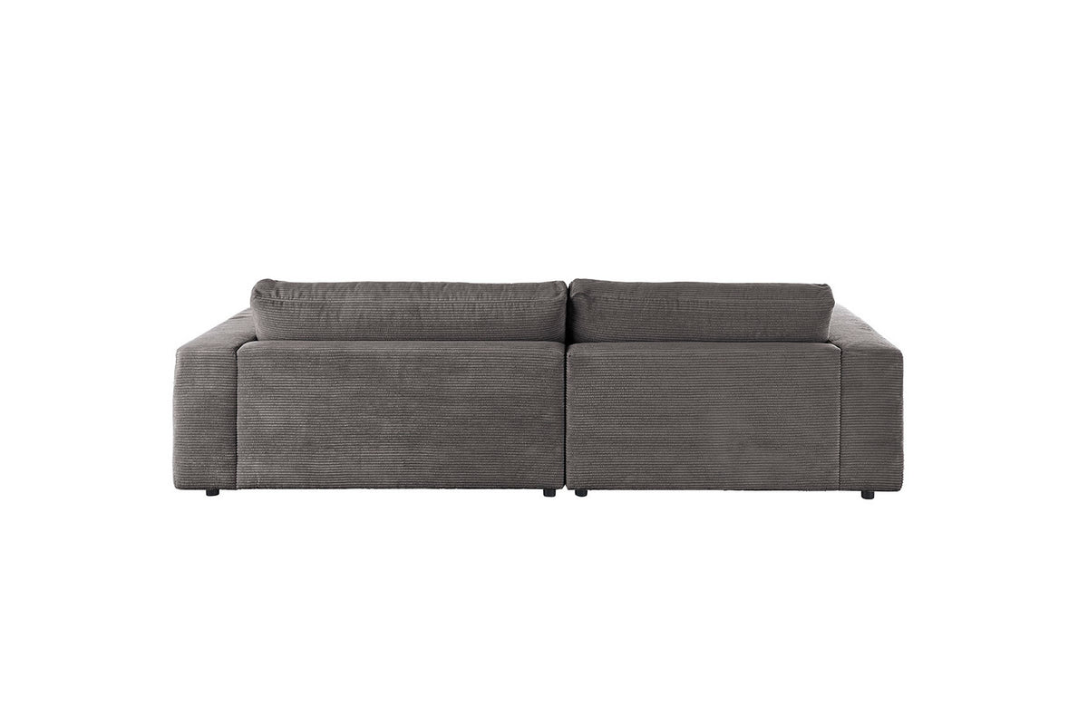 KAWOLA Sofa MADELINE Ecksofa mit Longchair Cord grau
