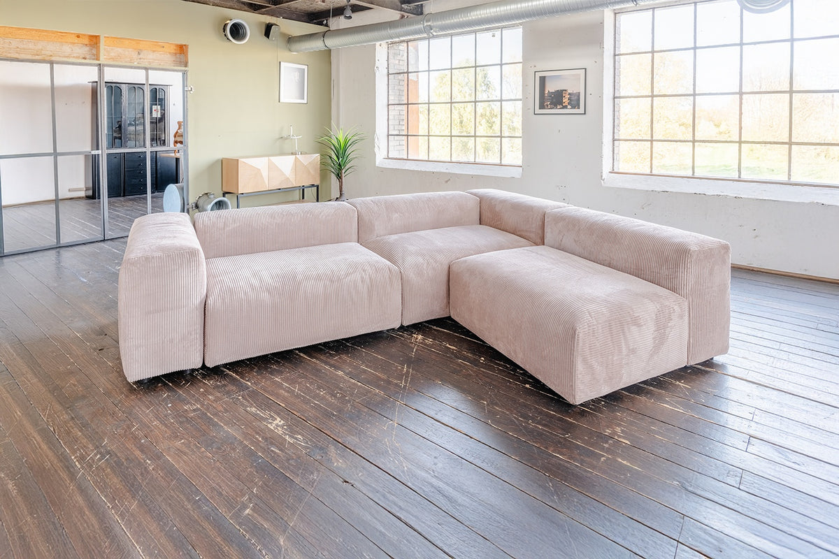 KAWOLA Sofa MIA Modulares Sofa 8-tlg. Cord taupe