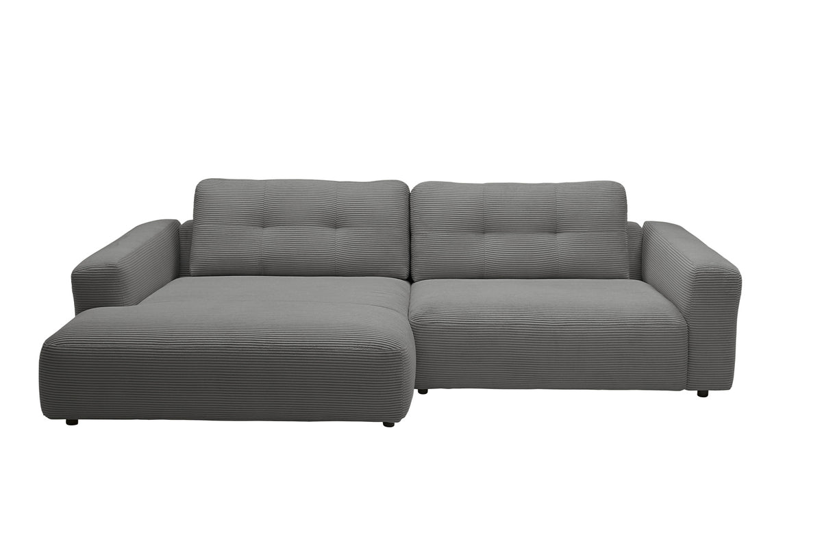 KAWOLA Sofa MIKA Ecksofa Cord grau