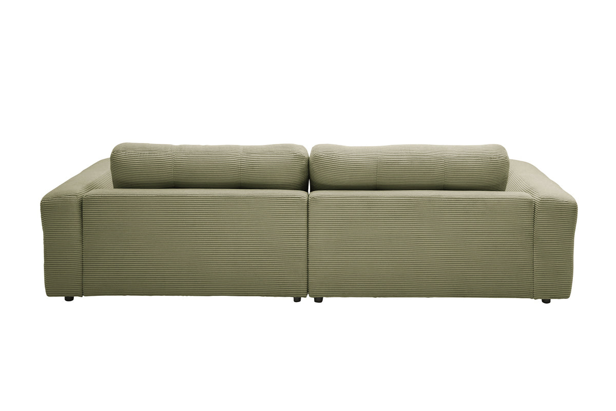 KAWOLA Sofa MIKA Ecksofa Cord olivgrün