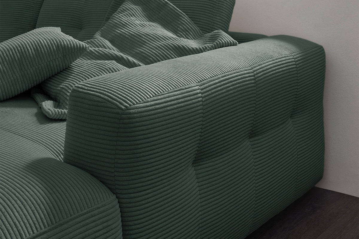 KAWOLA Sofa MIKA Ecksofa Cord smaragd
