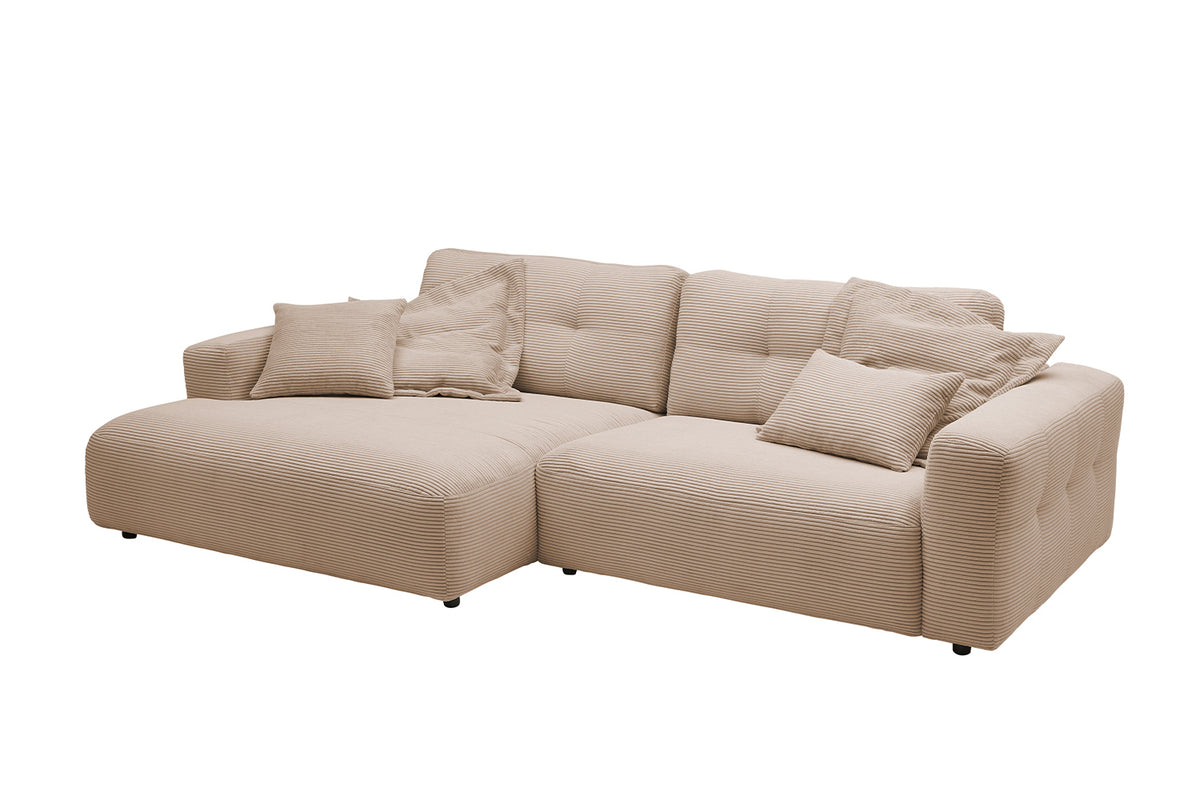 KAWOLA Sofa MIKA Ecksofa Cord taupe
