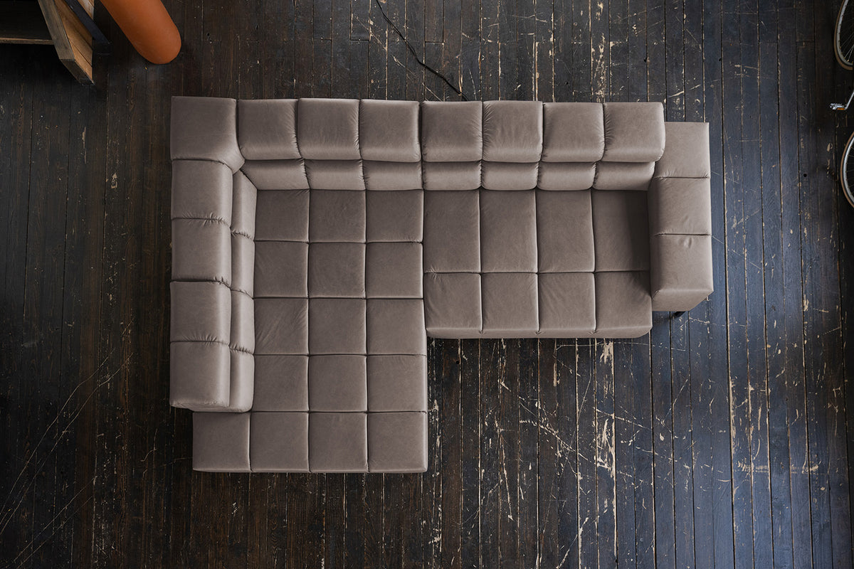 KAWOLA Sofa NELSON Ecksofa Leder dunkelbraun