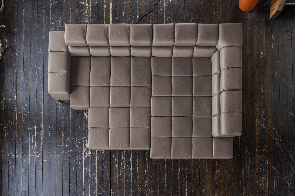 KAWOLA Sofa NELSON Ecksofa Leder dunkelbraun