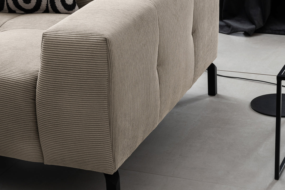 KAWOLA Sofa OHIO Ecksofa Feincord beige