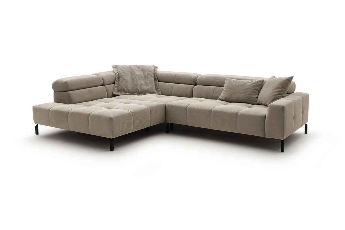 KAWOLA Sofa OHIO Ecksofa Feincord beige