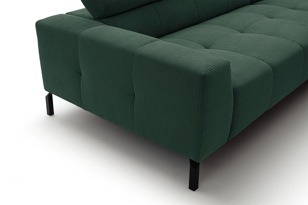 KAWOLA Sofa OHIO Ecksofa Feincord grün