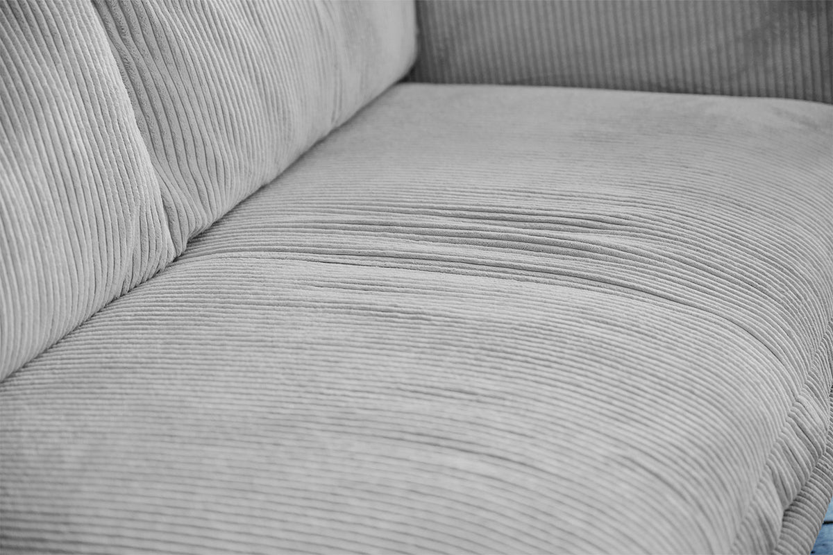 KAWOLA Sofa QUENYA Ecksofa Cord hellgrau / Velvet anthrazit