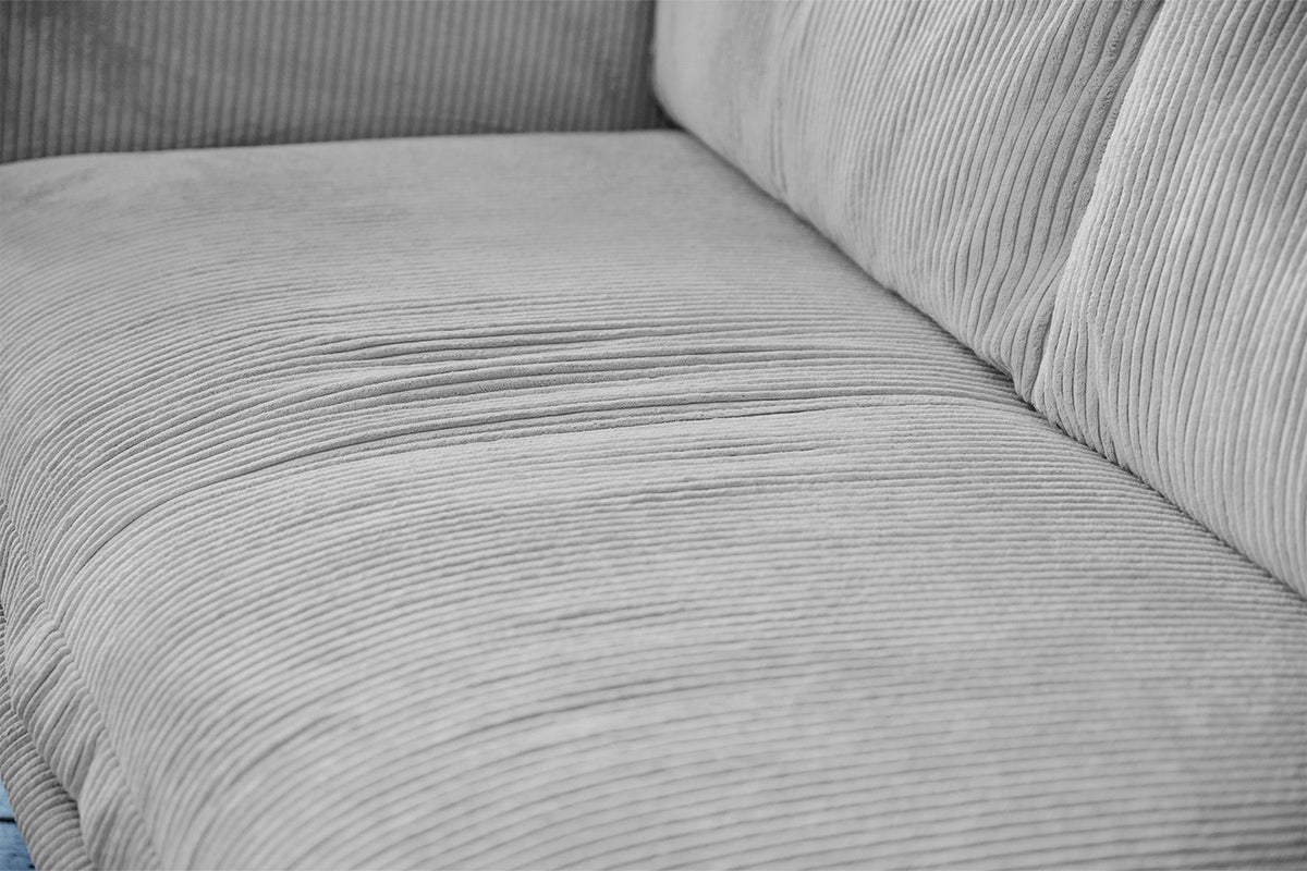 KAWOLA Sofa QUENYA Ecksofa Cord hellgrau / Velvet anthrazit