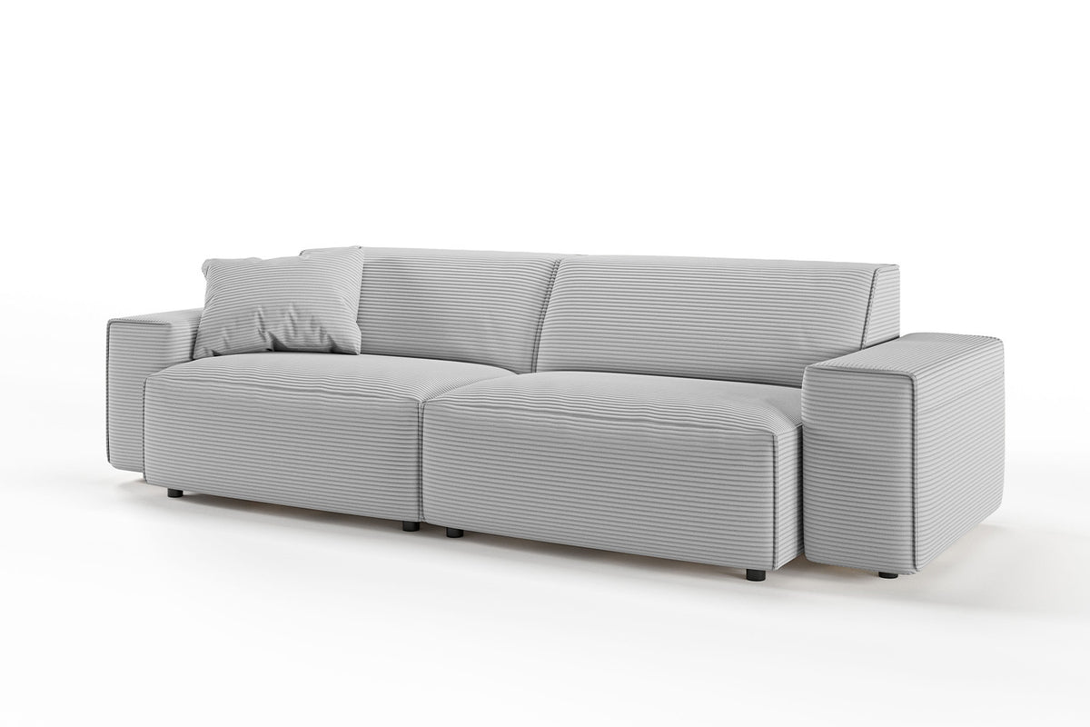 KAWOLA Sofa RANI 3-Sitzer Cord hellgrau