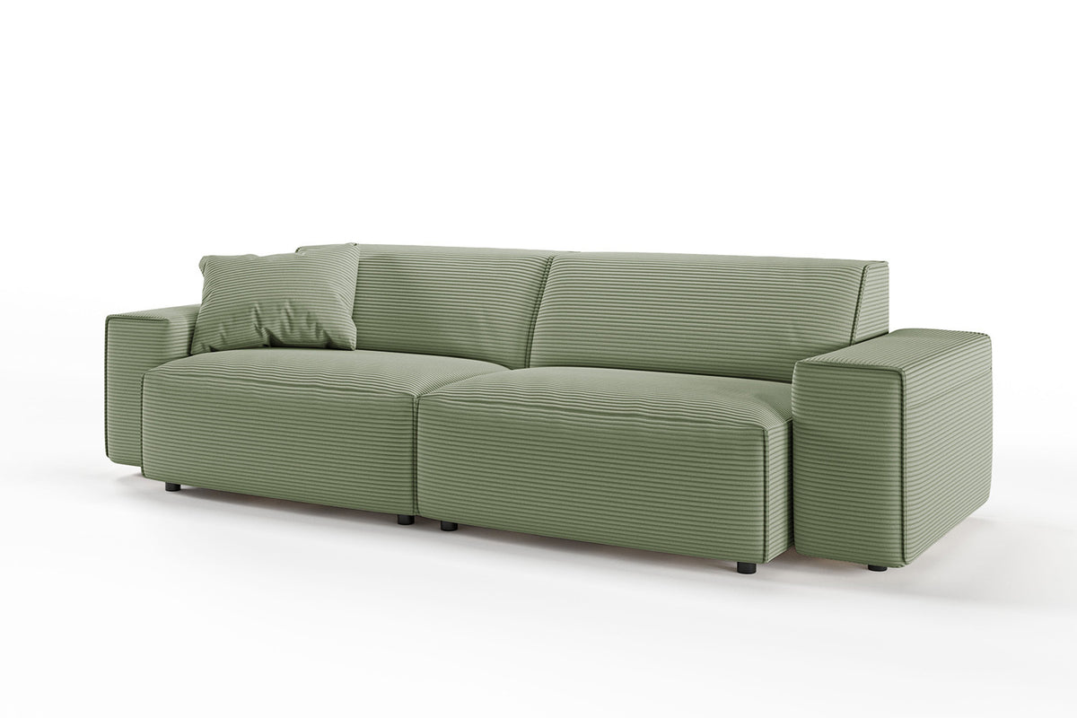 KAWOLA Sofa RANI 3-Sitzer Cord olivgrün