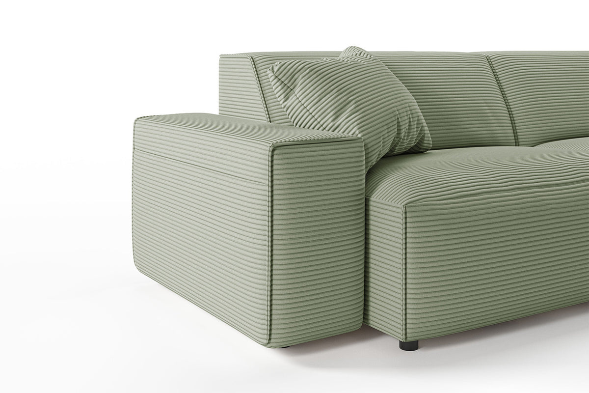 KAWOLA Sofa RANI 3-Sitzer Cord olivgrün