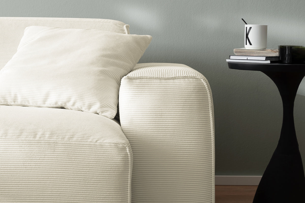 KAWOLA Sofa RANI 3-Sitzer Feincord beige