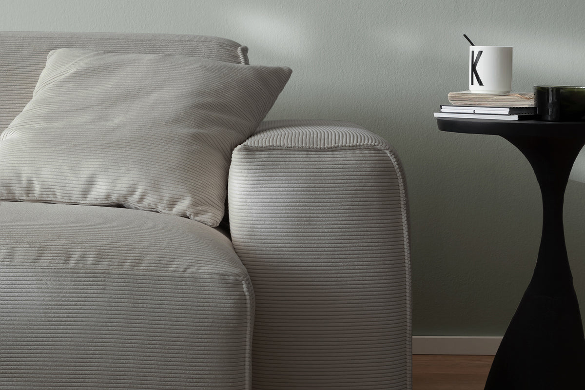 KAWOLA Sofa RANI 3-Sitzer Feincord grau