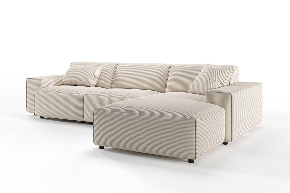 KAWOLA Sofa RANI Ecksofa Cord cremeweiß