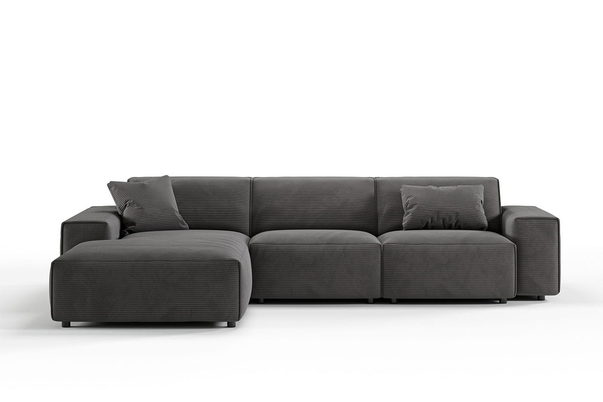 KAWOLA Sofa RANI Ecksofa Cord grau
