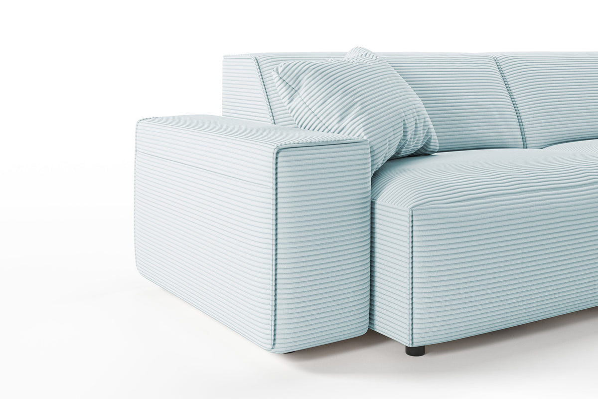 KAWOLA Sofa RANI Ecksofa Cord hellblau