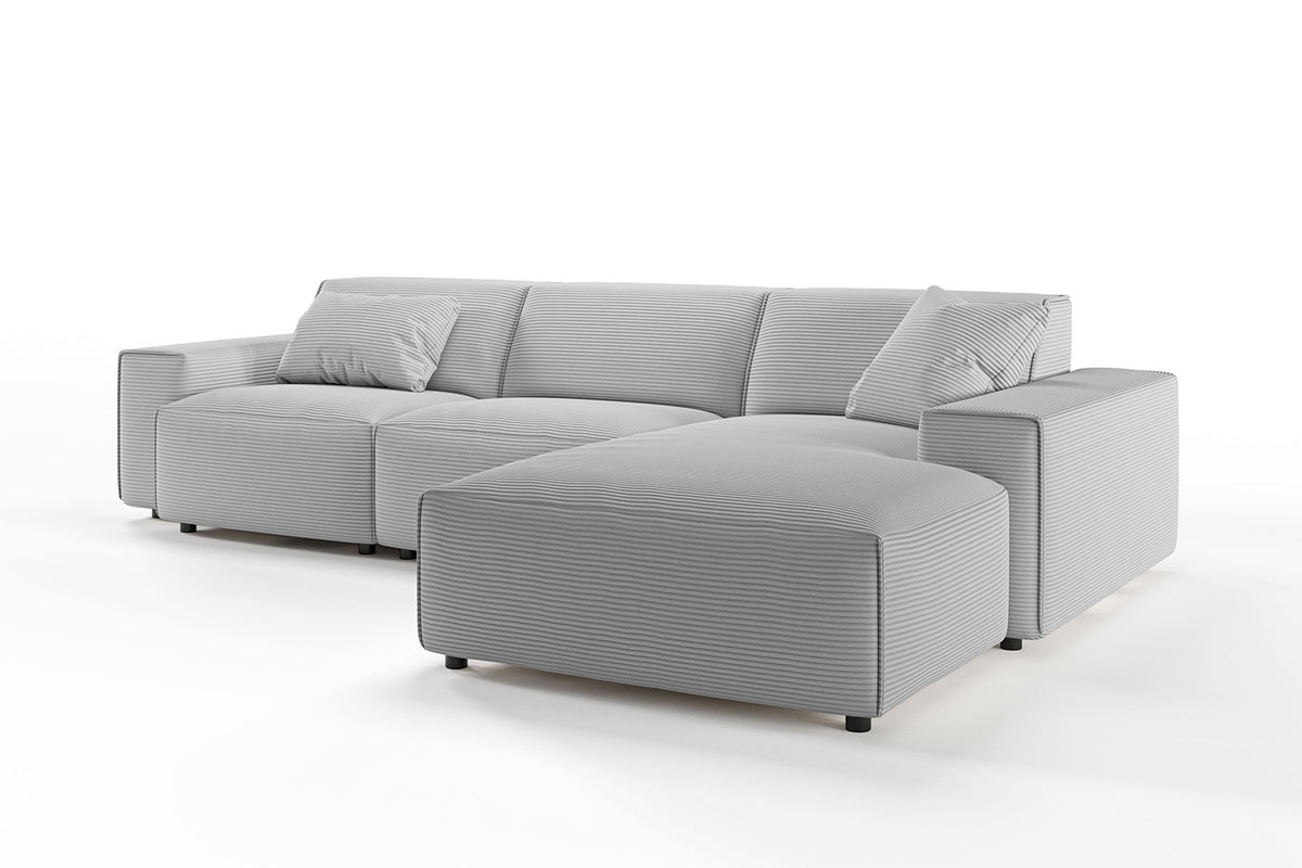 KAWOLA Sofa RANI Ecksofa Cord hellgrau