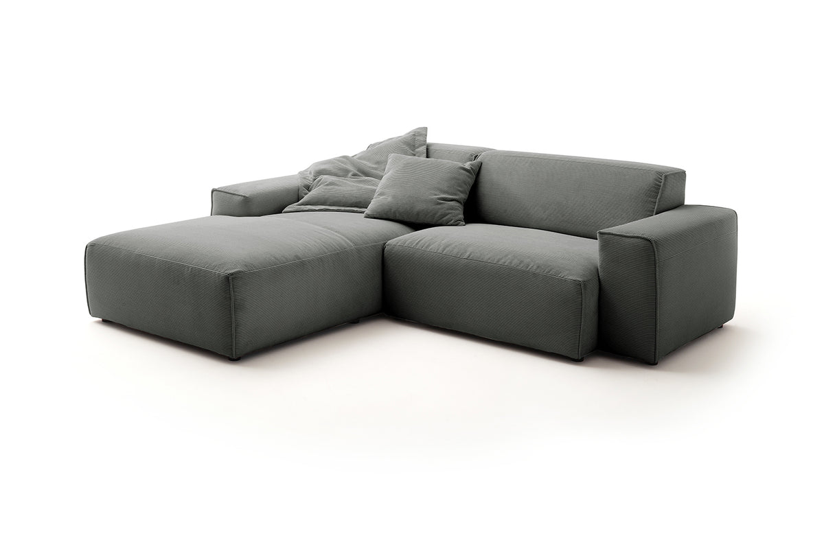 KAWOLA Sofa RANI Ecksofa Feincord anthrazit