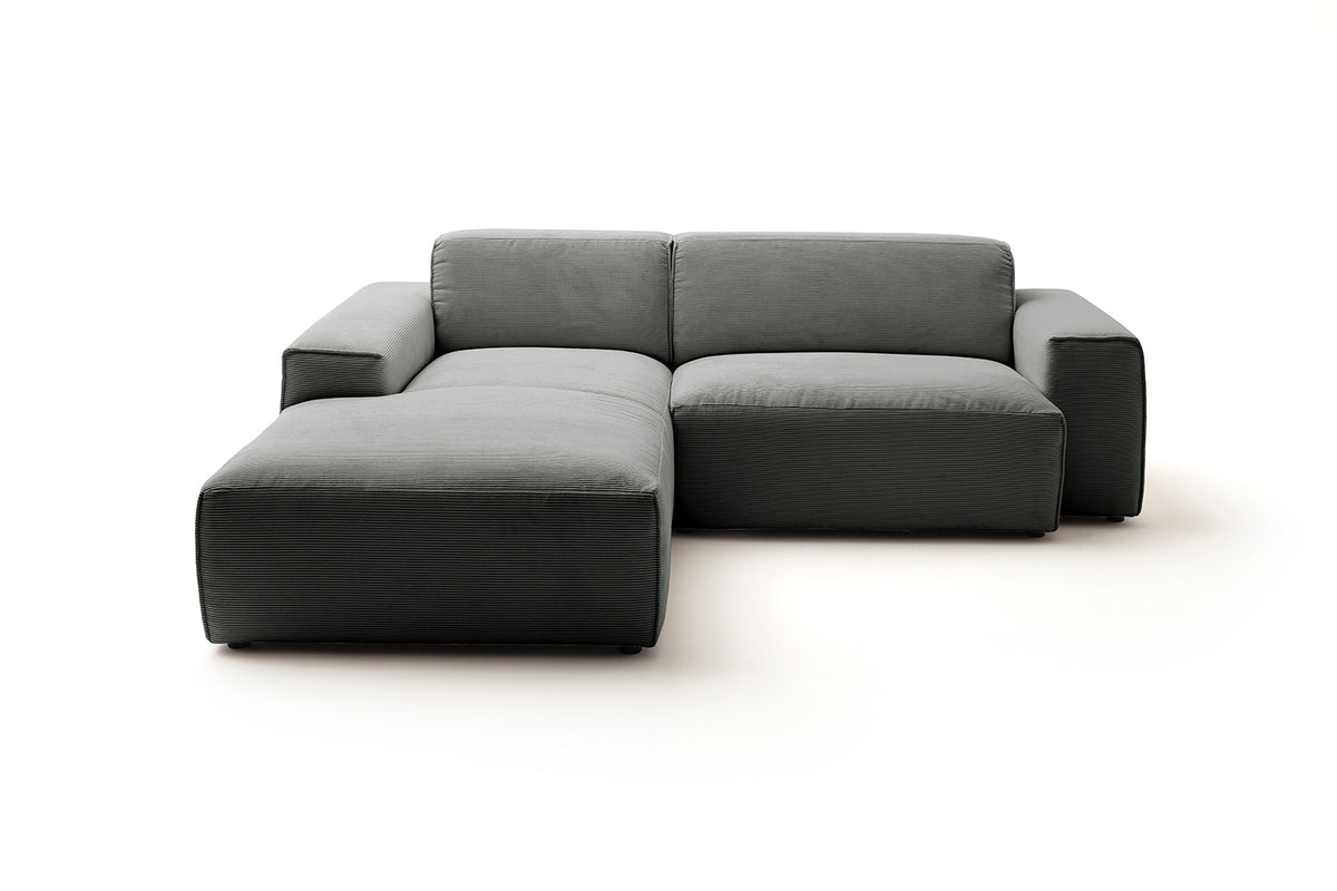 KAWOLA Sofa RANI Ecksofa Feincord anthrazit
