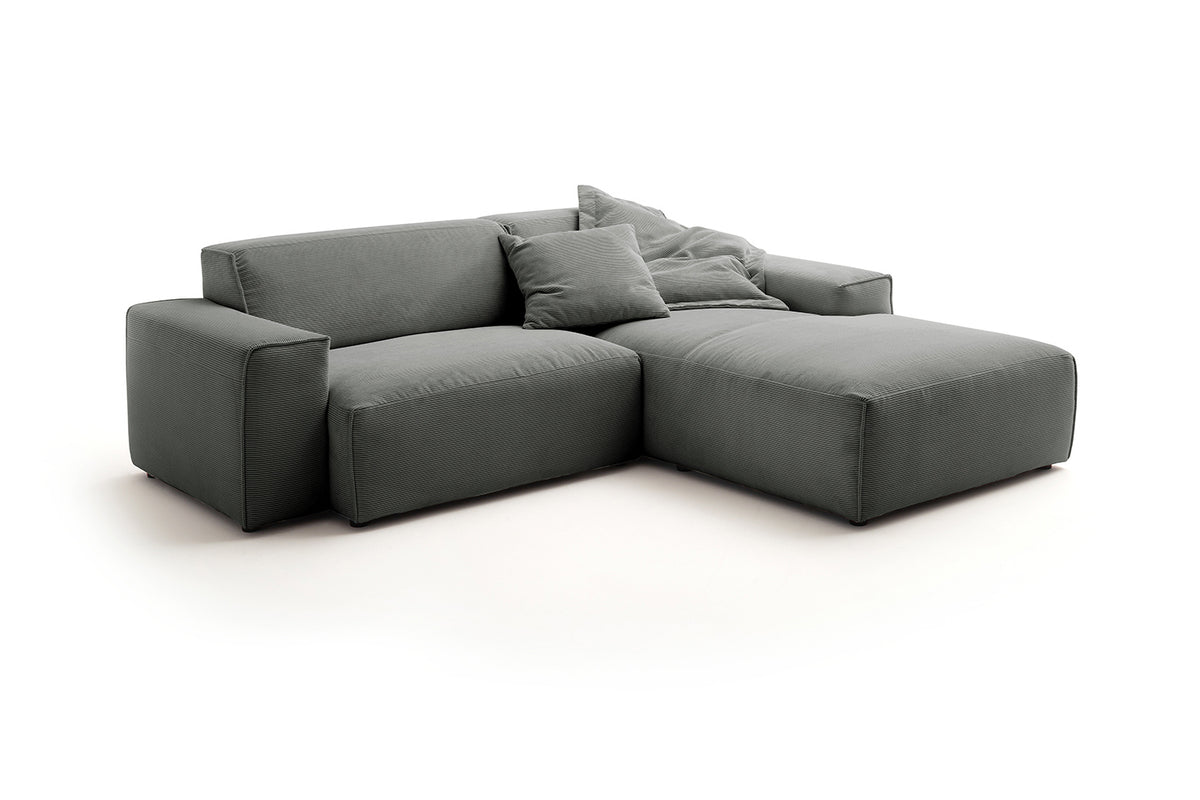 KAWOLA Sofa RANI Ecksofa Feincord anthrazit
