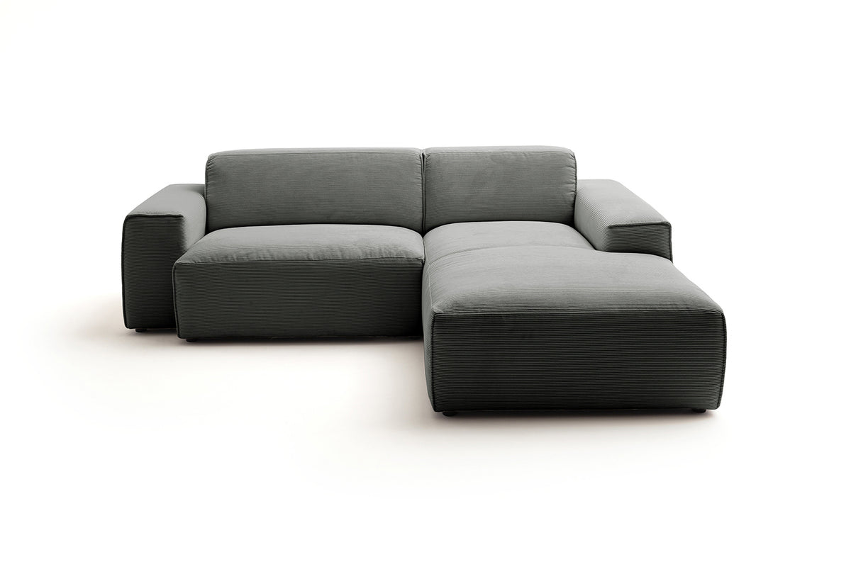KAWOLA Sofa RANI Ecksofa Feincord anthrazit