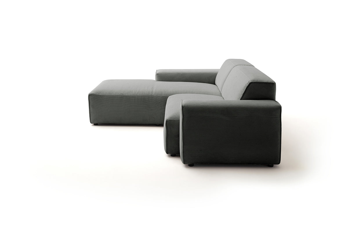 KAWOLA Sofa RANI Ecksofa Feincord anthrazit