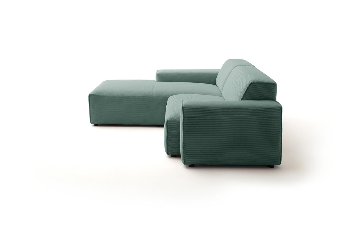 KAWOLA Sofa RANI Ecksofa Feincord grün