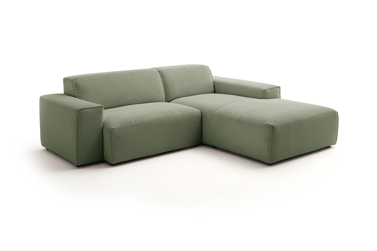KAWOLA Sofa RANI Ecksofa Feincord olivgrün