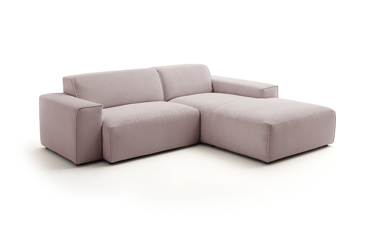 KAWOLA Sofa RANI Ecksofa Feincord rosa