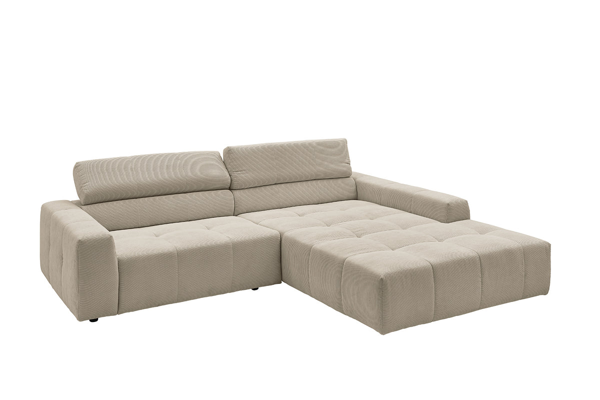 KAWOLA Sofa RENO Ecksofa Feincord beige