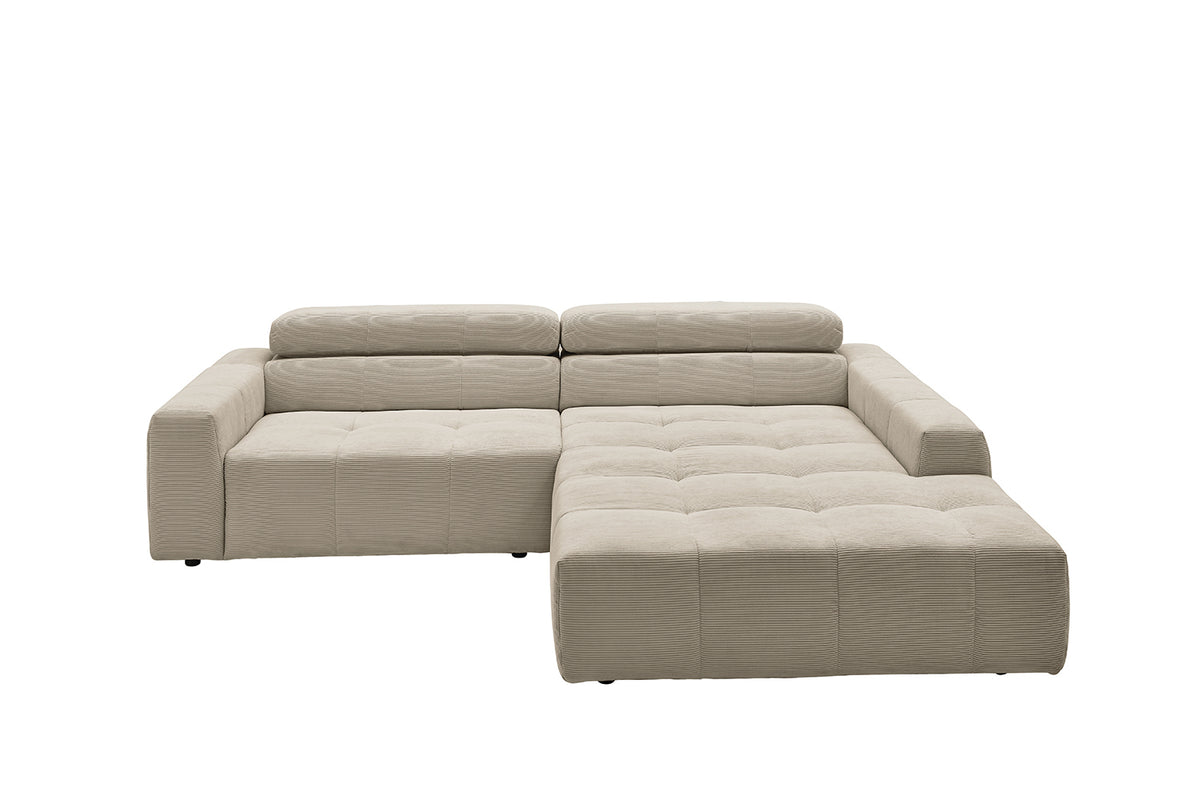KAWOLA Sofa RENO Ecksofa Feincord beige