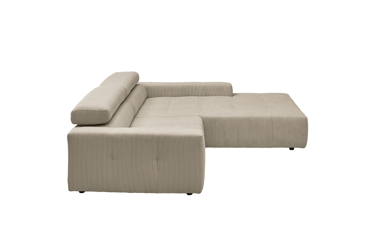 KAWOLA Sofa RENO Ecksofa Feincord beige