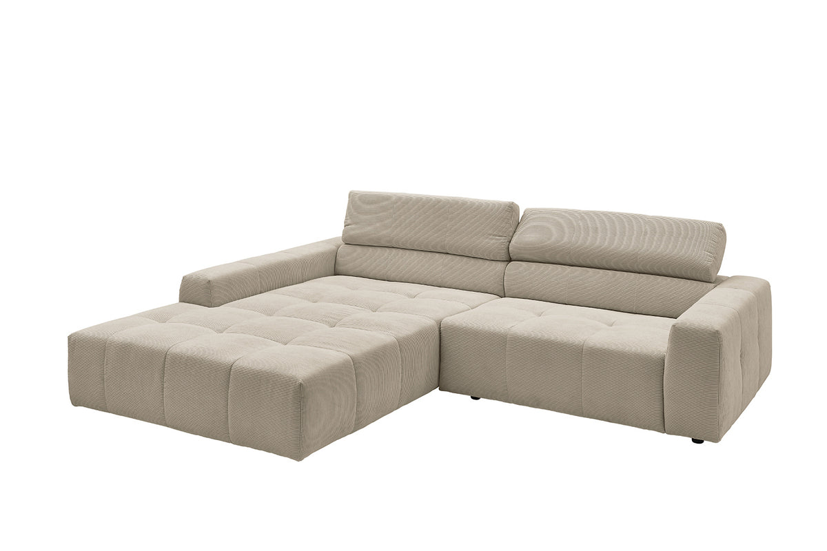 KAWOLA Sofa RENO Ecksofa Feincord beige