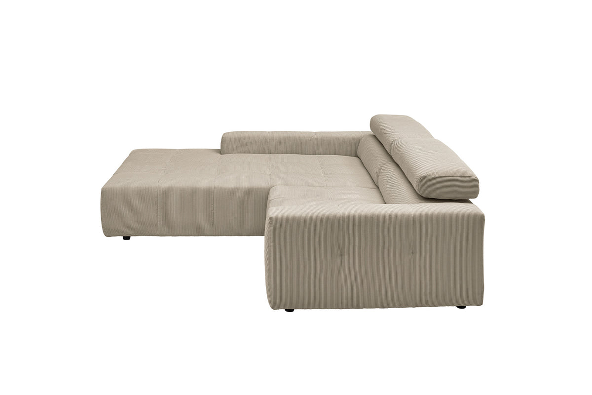 KAWOLA Sofa RENO Ecksofa Feincord beige