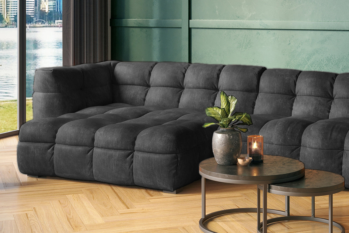 KAWOLA Sofa ROSARIO Ecksofa Velvet anthrazit