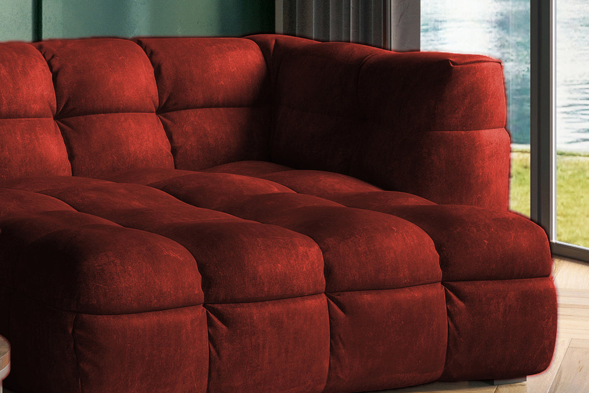 KAWOLA Sofa ROSARIO Ecksofa Velvet bordeaux
