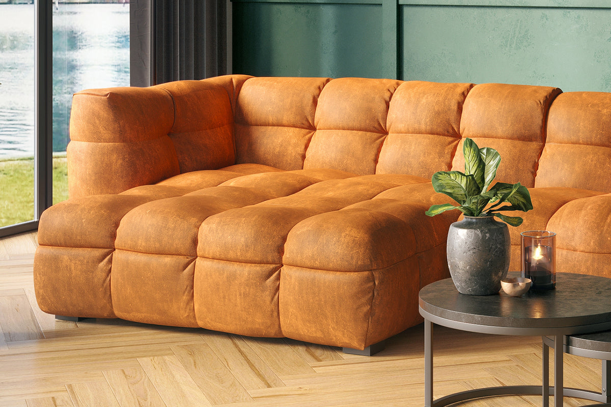 KAWOLA Sofa ROSARIO Ecksofa Velvet gold