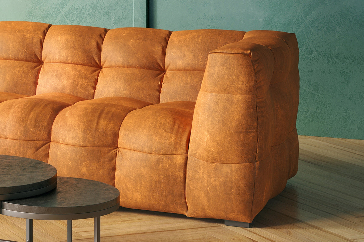 KAWOLA Sofa ROSARIO Ecksofa Velvet gold
