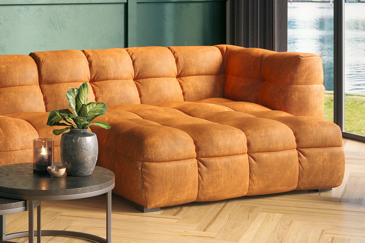 KAWOLA Sofa ROSARIO Ecksofa Velvet gold