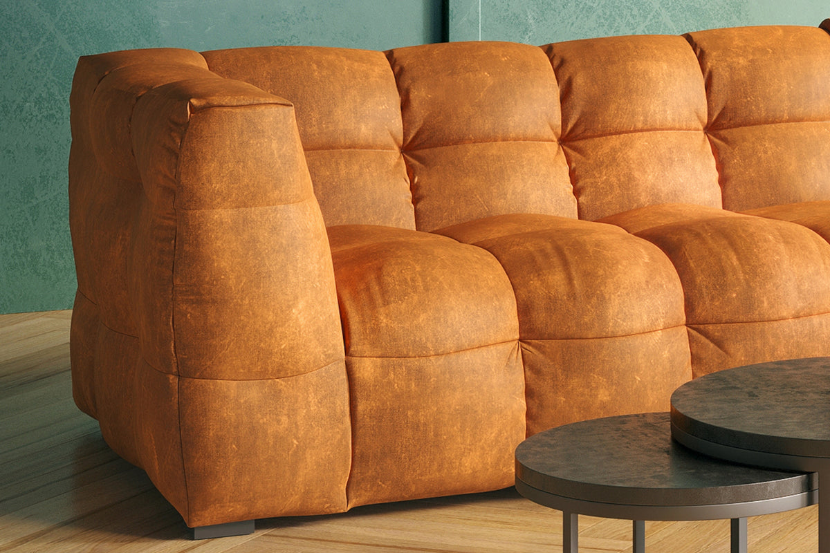 KAWOLA Sofa ROSARIO Ecksofa Velvet gold