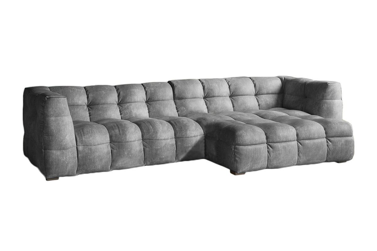 KAWOLA Sofa ROSARIO Ecksofa Velvet hellgrau
