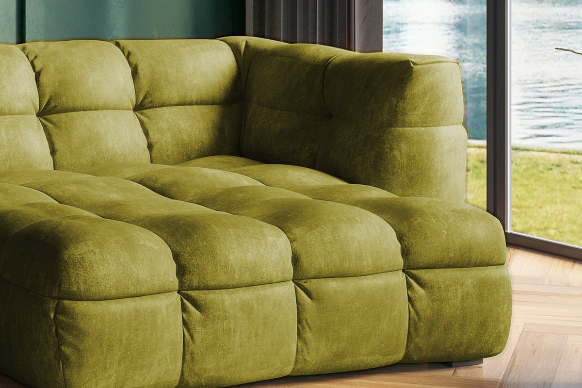 KAWOLA Sofa ROSARIO Ecksofa Velvet moosgrün