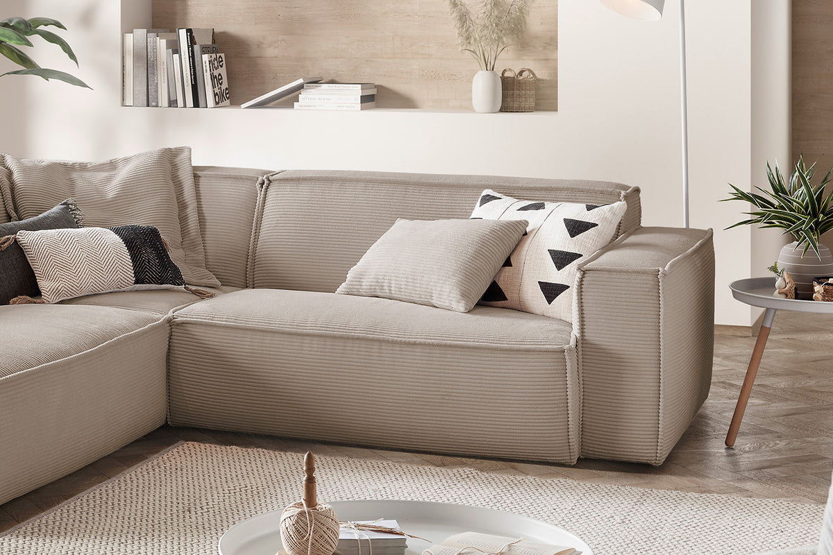 KAWOLA Sofa SAMU Ecksofa Cord taupe