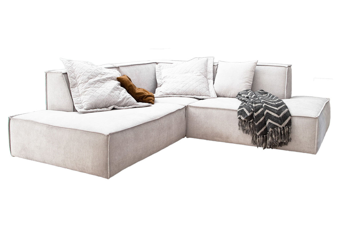 KAWOLA Sofa SAMU Ecksofa Stoff beige