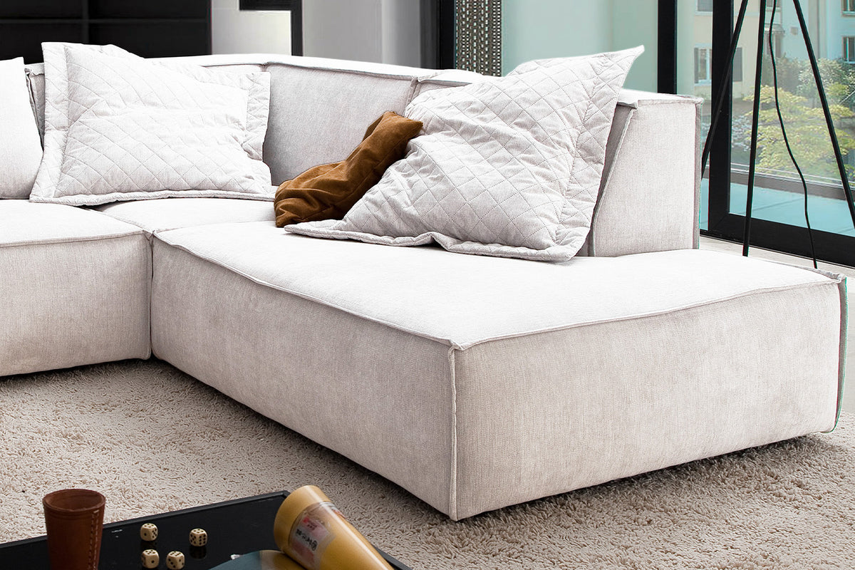 KAWOLA Sofa SAMU Ecksofa Stoff beige