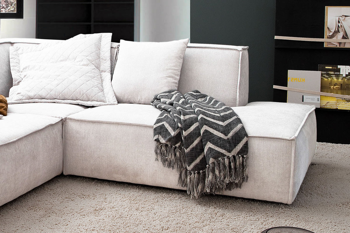 KAWOLA Sofa SAMU Ecksofa Stoff beige