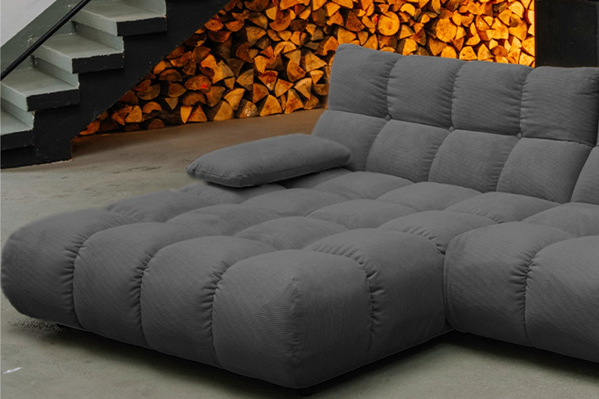 KAWOLA Sofa VIVIEN Ecksofa Feincord anthrazit
