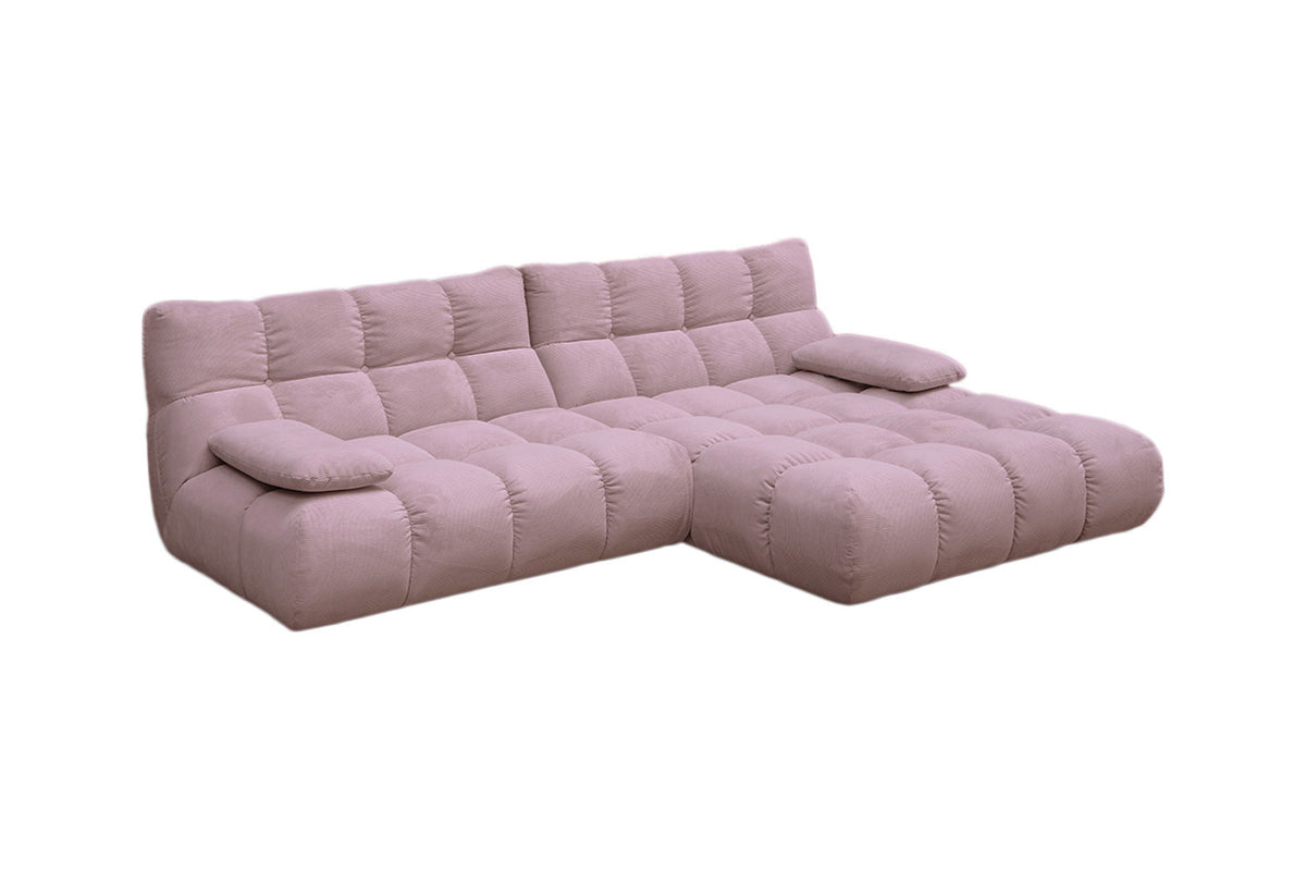 KAWOLA Sofa VIVIEN Ecksofa Feincord rosa