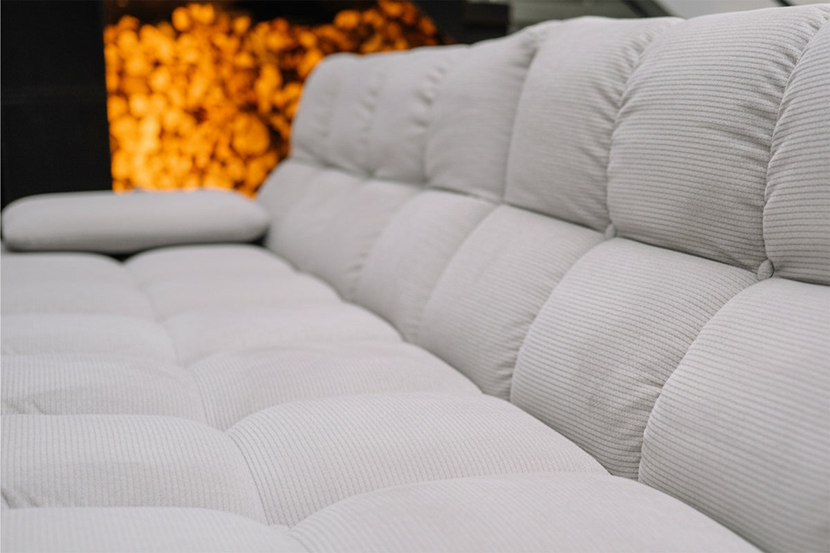 KAWOLA Sofa VIVIEN Ecksofa Feincord silber